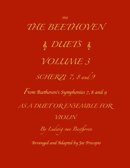 The Beethoven Duets For Violin Volume 3 Scherzi 7 8 And 9 Sheet Music