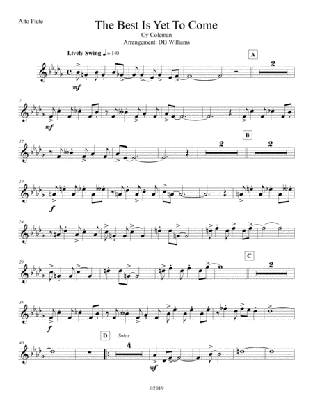 The Best Is Yet To Come Alto Flute Sheet Music