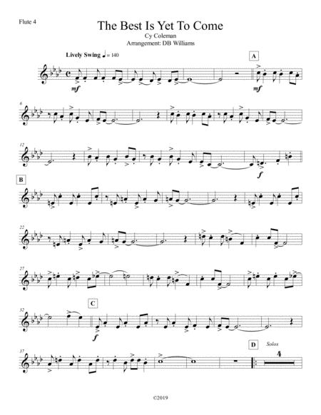 Free Sheet Music The Best Is Yet To Come Flute 4