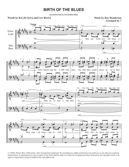 Free Sheet Music The Birth Of The Blues