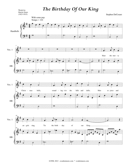 Free Sheet Music The Birthday Of Our King