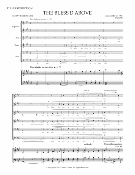 Free Sheet Music The Bless D Above Accompanist Edition