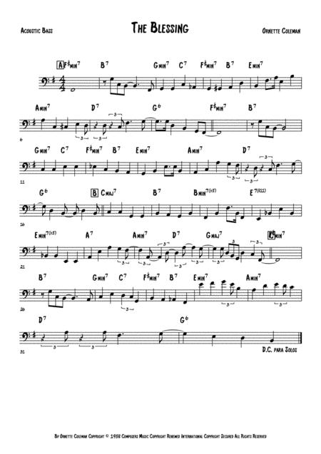 Free Sheet Music The Blessing Acoustic Bass