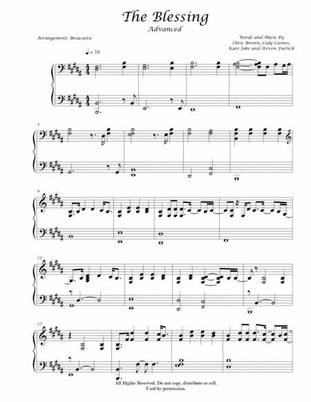 Free Sheet Music The Blessing Kari Jobe Sheet Music Advanced