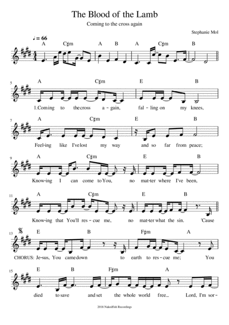 The Blood Of The Lamb Lead Sheet Sheet Music