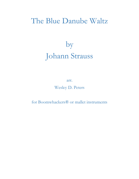 The Blue Danube Waltz Sheet Music