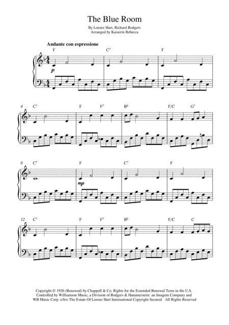 The Blue Room Sheet Music