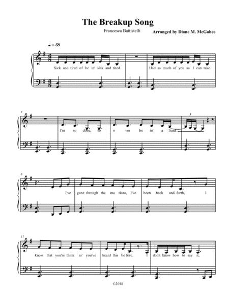 Free Sheet Music The Breakup Song