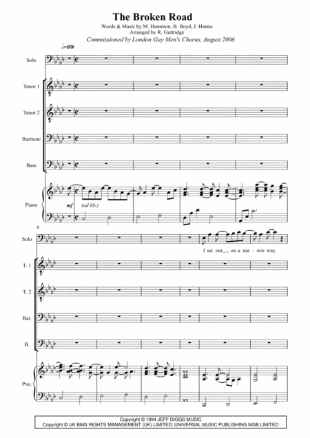 Free Sheet Music The Broken Road