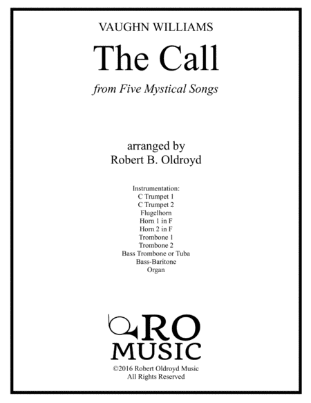 Free Sheet Music The Call From 5 Mystical Songs For Brass Octet And Voice