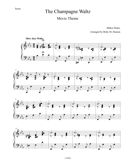 Free Sheet Music The Champagne Waltz