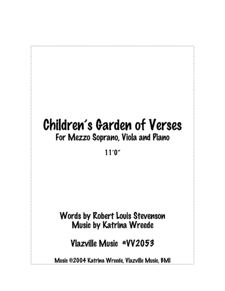 Free Sheet Music The Childrens Garden Of Verses