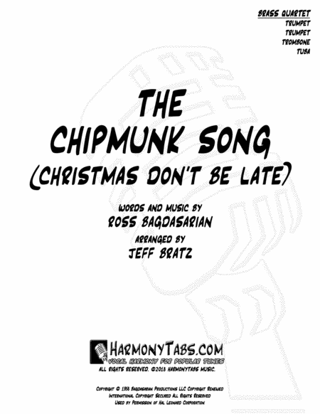 The Chipmunk Song Christmas Dont Be Late Brass Quartet Sheet Music