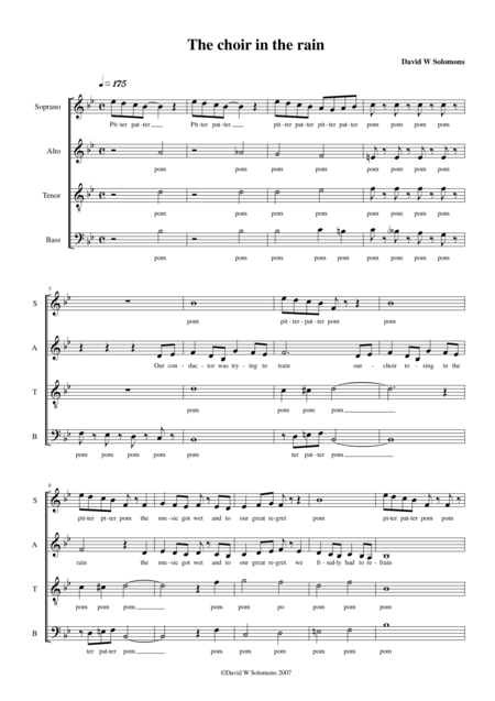 The Choir In The Rain Satb Sheet Music