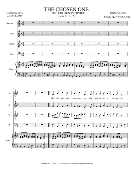 Free Sheet Music The Chosen One