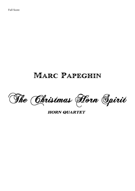 Free Sheet Music The Christmas Horn Spirit French Horn Quartet