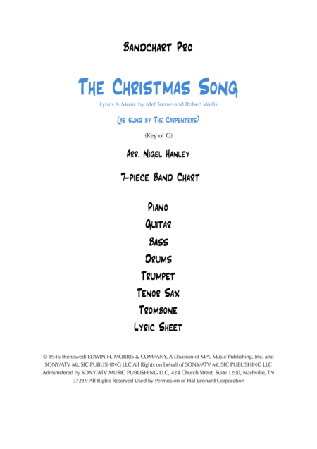 Free Sheet Music The Christmas Song 7pc Band Arrangement