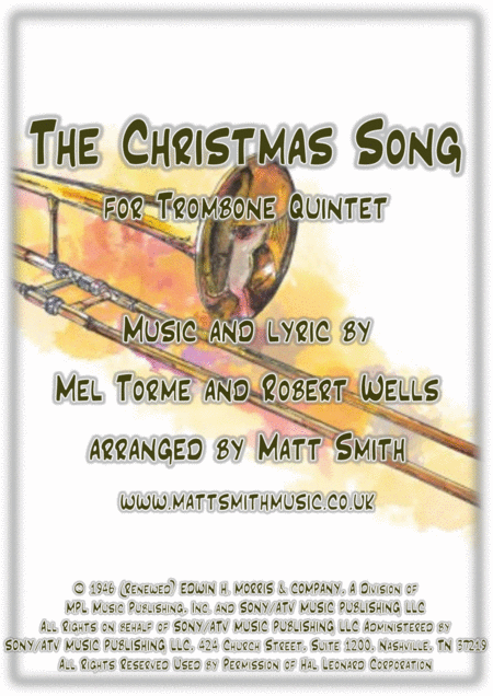 Free Sheet Music The Christmas Song By Torme And Wells Trombone Quintet