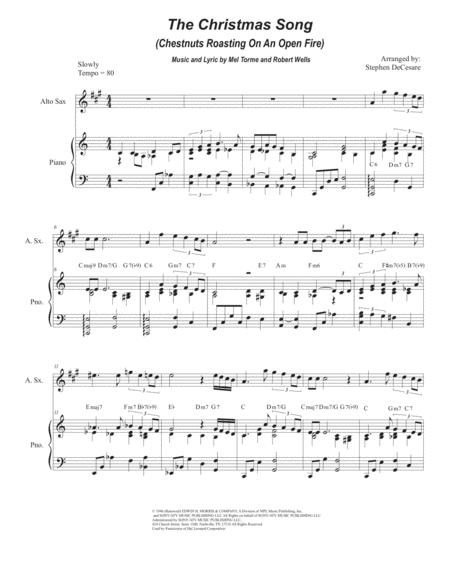 Free Sheet Music The Christmas Song Chestnuts Roasting On An Open Fire Alto Saxophone And Piano