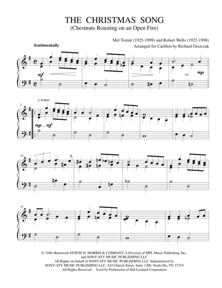 The Christmas Song Chestnuts Roasting On An Open Fire Sheet Music