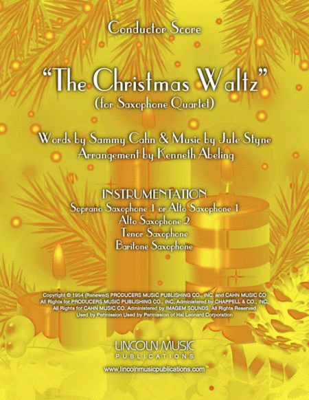 The Christmas Waltz For Saxophone Quartet Satb Or Aatb Sheet Music