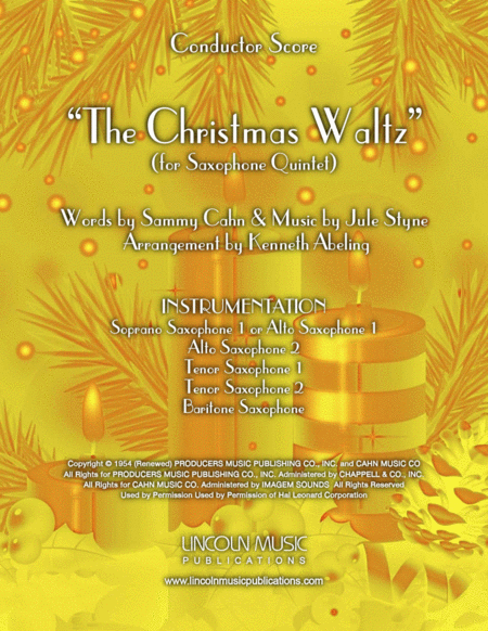 Free Sheet Music The Christmas Waltz For Saxophone Quintet Sattb Or Aattb