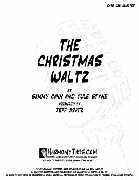 The Christmas Waltz Satb Sax Quartet Sheet Music