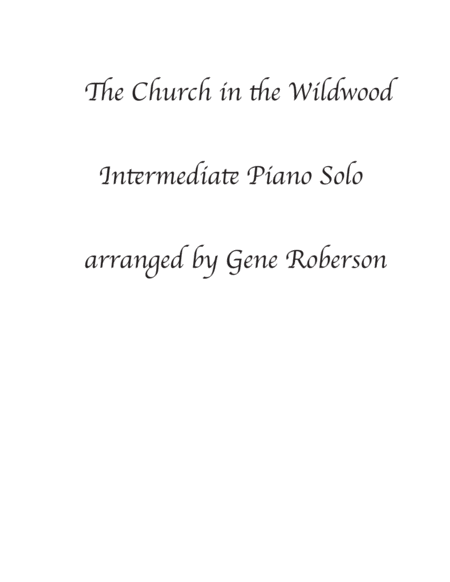 Free Sheet Music The Church In The Wildwood Piano Solo