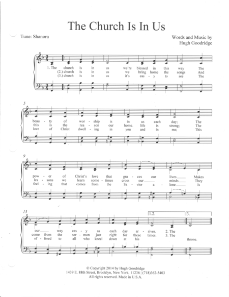 Free Sheet Music The Church Is In Us