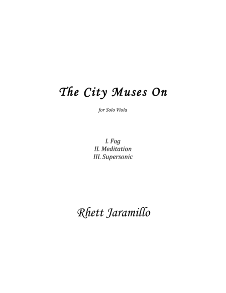 Free Sheet Music The City Muses On