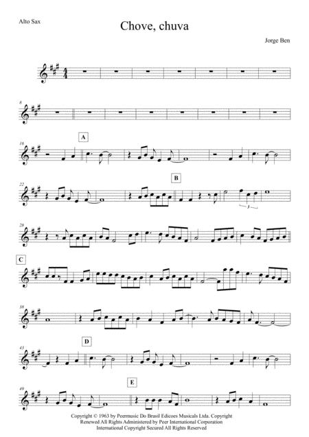 Free Sheet Music The Constant Rain Chove Chuva Alto Sax