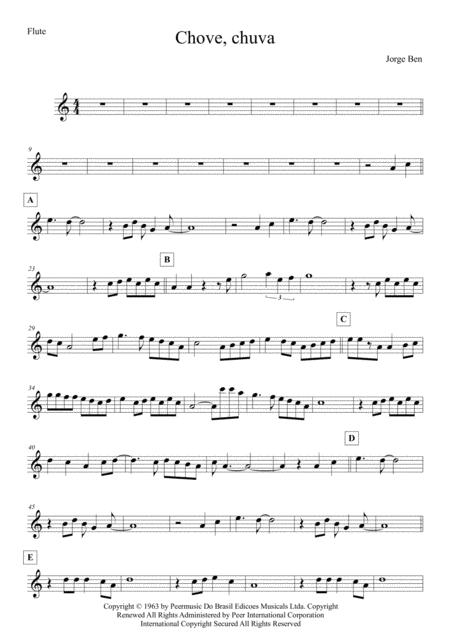 Free Sheet Music The Constant Rain Chove Chuva Flute