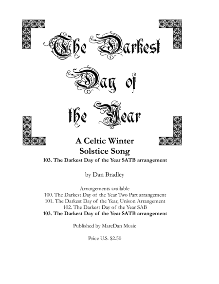 The Darkest Day Of The Year A Celtic Winter Solstice Song Sheet Music