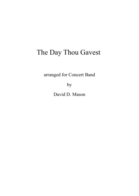 Free Sheet Music The Day Thou Gavest
