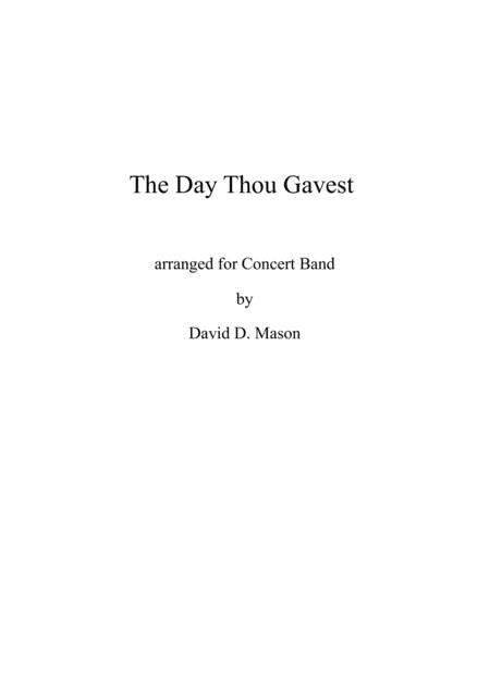 The Day Thou Gavest Sheet Music