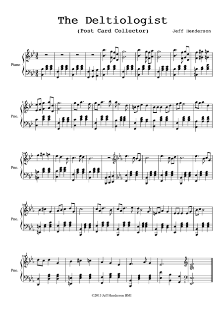 Free Sheet Music The Deltiologist