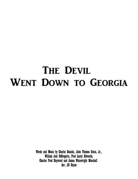 The Devil Went Down To Georgia Handbells Sheet Music