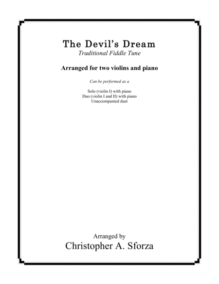 The Devils Dream For Two Violins And Piano Sheet Music