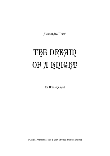 Free Sheet Music The Dream Of A Knight Six Original Compositions
