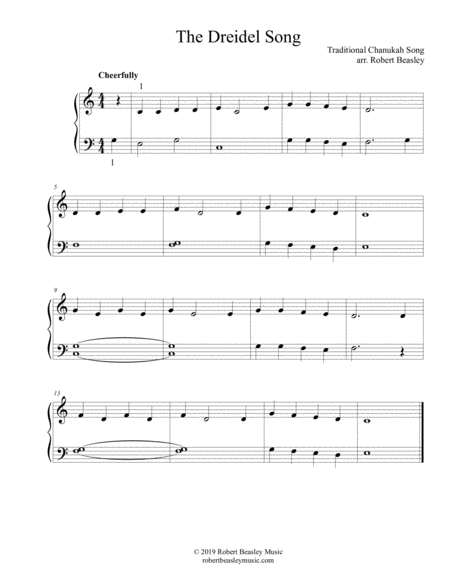 The Dreidel Song Easy Piano Sheet Music