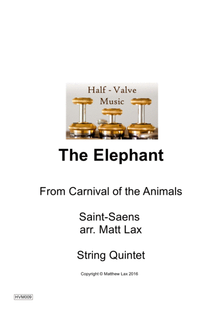 The Elephant From Carnival Of The Animals Double Bass And String Quartet String Orchestra Sheet Music