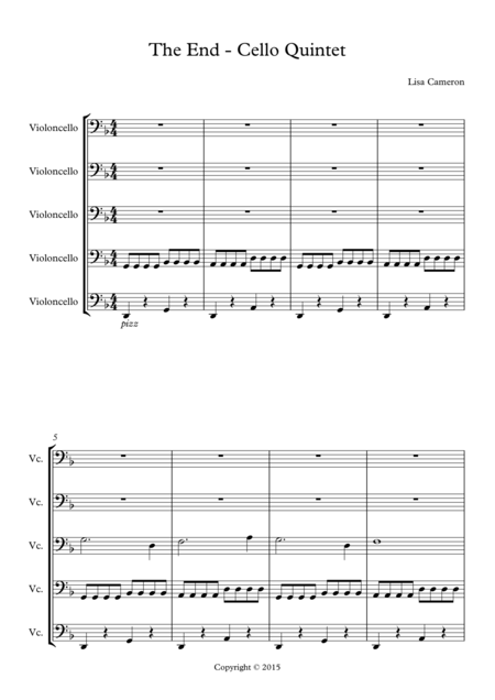 The End Cello Quintet Sheet Music