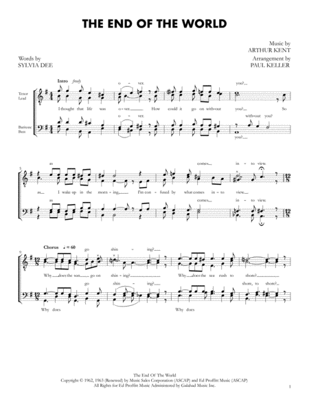 The End Of The World Sheet Music