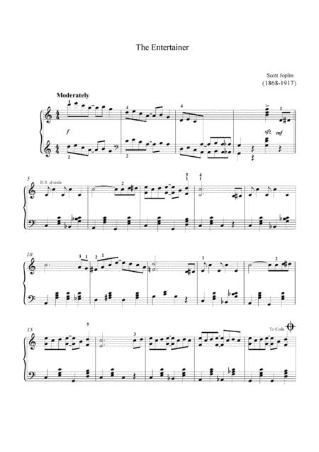 Free Sheet Music The Entertainer Easy Piano Arrangement