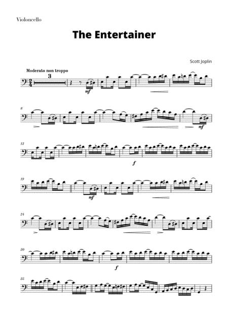 Free Sheet Music The Entertainer For Cello