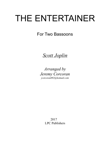 The Entertainer For Two Bassoons Sheet Music