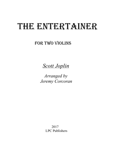 Free Sheet Music The Entertainer For Two Violins