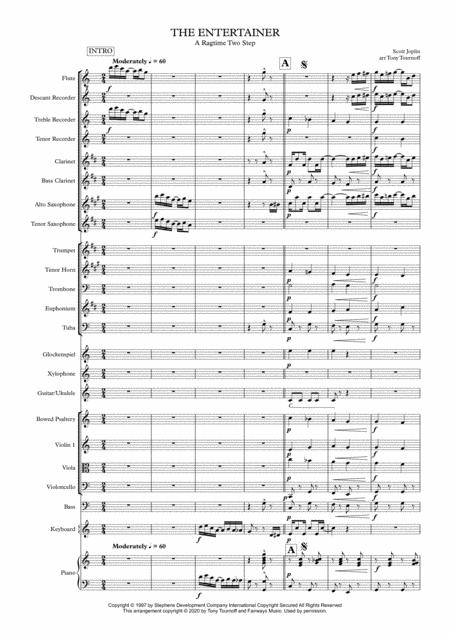 The Entertainer Mixed Ensemble Sheet Music