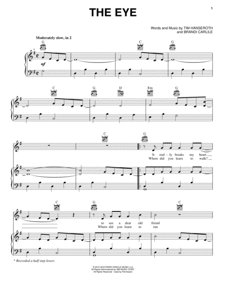 Free Sheet Music The Eye