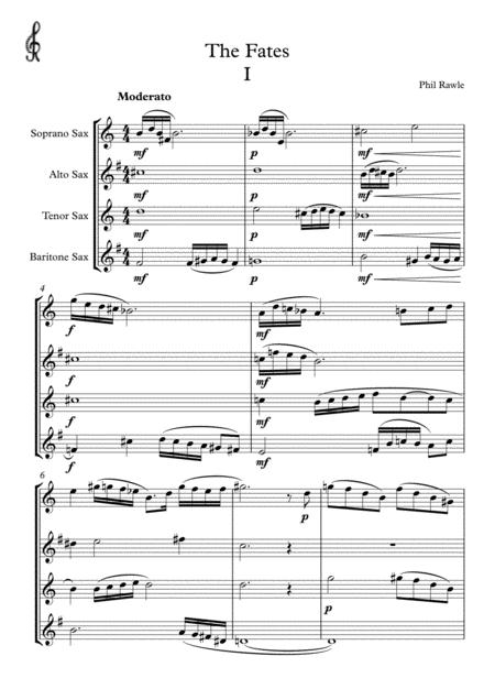 The Fates I Sax Quartet Sheet Music